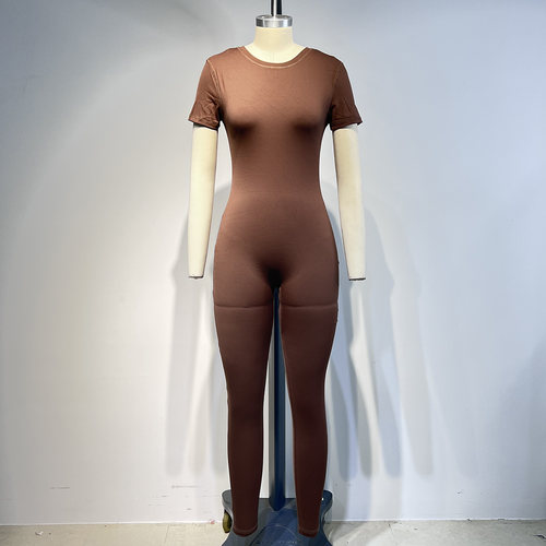 欧美风连体 瑜伽服女 紧身塑形连体长裤 速干 健 身舞蹈 多袖型