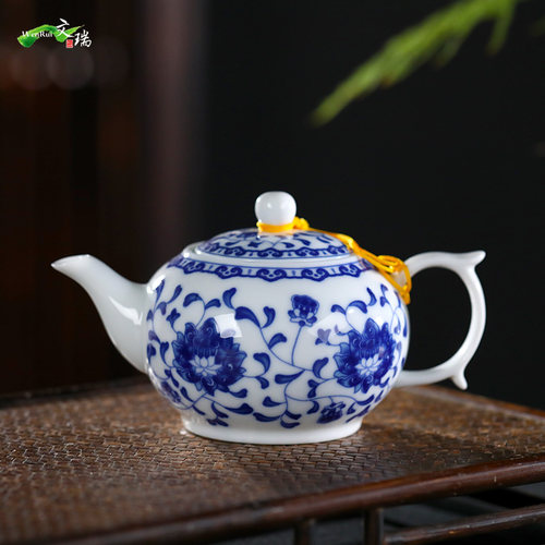 景德镇青花瓷陶瓷带过滤茶壶