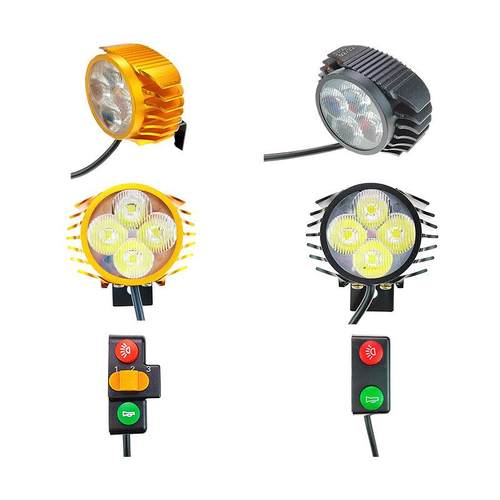 适用代驾车大灯电动车通用LED12V48V72V80V圆孔插头驾车电瓶车