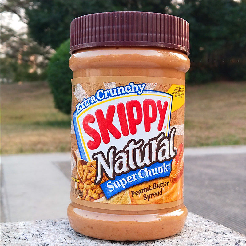 四季宝天然颗粒花生酱拌面酱skippy natural chunk peanut butter