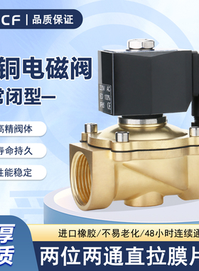 ZS防水电磁阀塑封水用黄铜膜片式电磁阀4分6分一寸AC220V水处理
