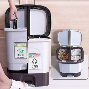 59元包邮  TOPOTO/拓朴   干湿分离拉圾桶带盖30升