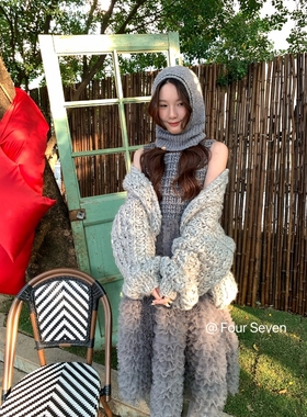 FOUR SEVEN 原创正品 修身百搭小香风面料拼接大摆花边网纱背心裙