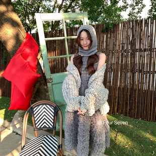 修身 原创正品 百搭小香风面料拼接大摆花边网纱背心裙 SEVEN FOUR