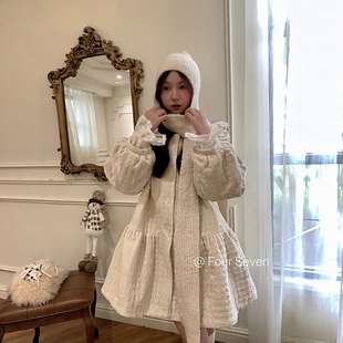 SEVEN 夹棉内里中长款 原创正版 两面穿灯笼袖 丝绒外套 韩版 FOUR