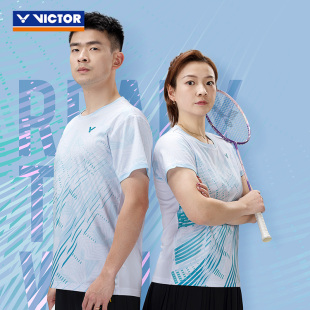 VICTOR/威克多胜利羽毛球服男款女速干运动T恤专业比赛T-50013