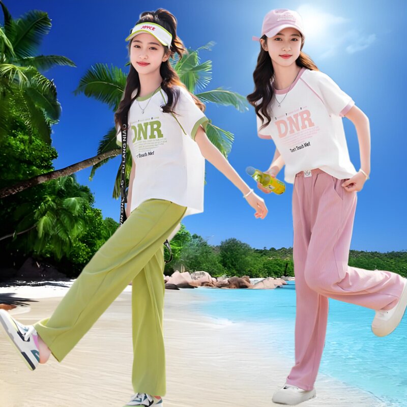女童海边穿搭夏日出游套装2026新款韩系高级感三亚度假衣服中大童