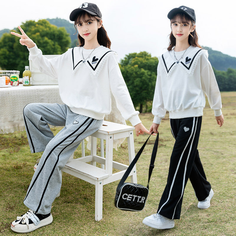 女童装春季运动套装2025新款洋气时髦大童女孩儿童春秋款休闲衣服