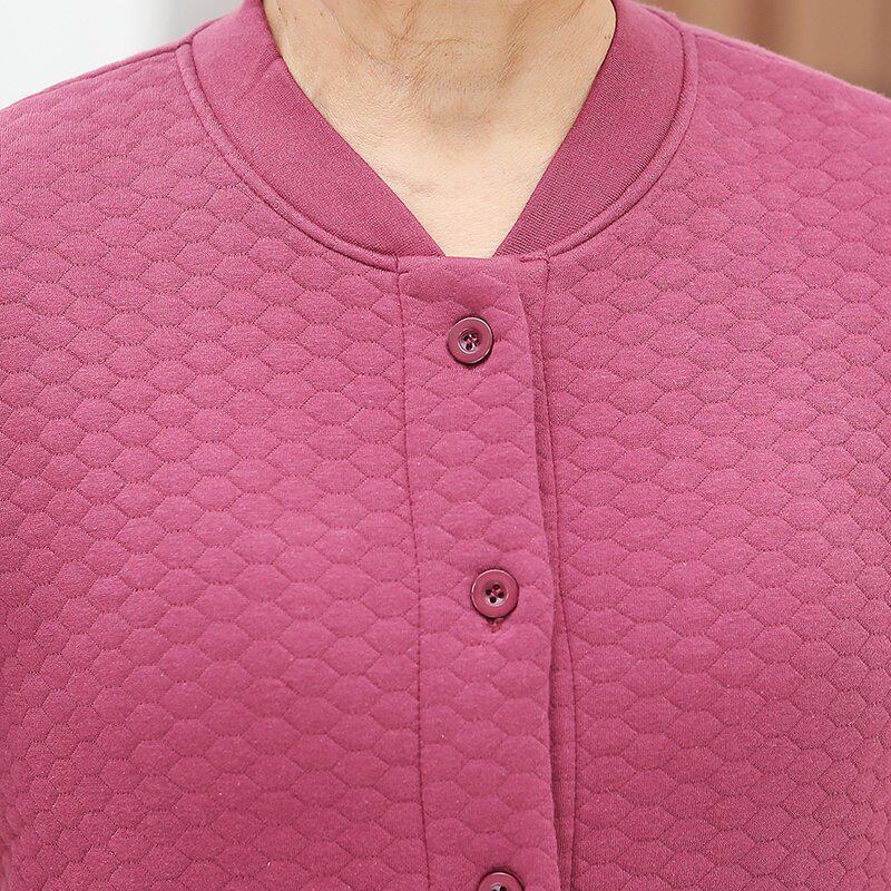 GRANDMA AUTUMN AND WINTER WARM SUIT PLUS VELVET 60 YEARS OLD 70 MIDDLE-AGED AND ELDERLY FEMALE MOTHER LONG SLEEVE AUTUMN COAT AUTUMN PANTS UNDERNEATH CARDIGAN