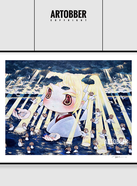 天使Ryoko Kaneta金田涼子版画日韩女孩潮流艺术客厅卧室卡通挂画