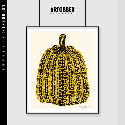 Yayoi Kusama草间弥生艺术画黄色南瓜客厅卧室装饰画高级感潮流画