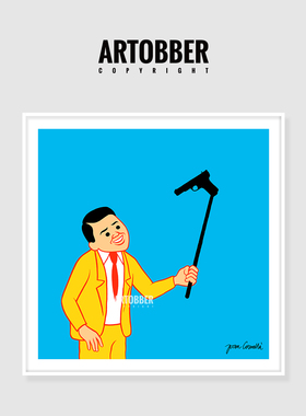 西班牙艺术家Joan Cornella 卧室客厅玄关潮流彩色幽默装饰画挂画