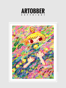 画客厅卧室高清装 六角彩子潮流艺术版 饰画卡通挂画 Rokkaku Ayako