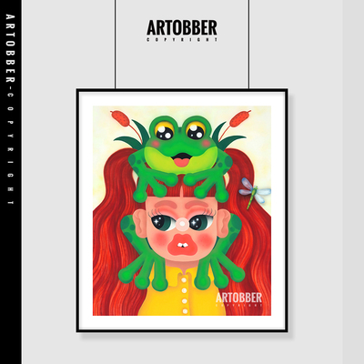 Fatima de Juan西班牙艺术潮流版画个性化女孩儿童房挂画书房装饰