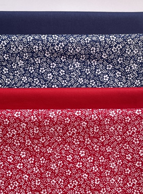 40支斜纹纯棉布料小碎花印花布儿童床品服装手工连衣裙全棉面料