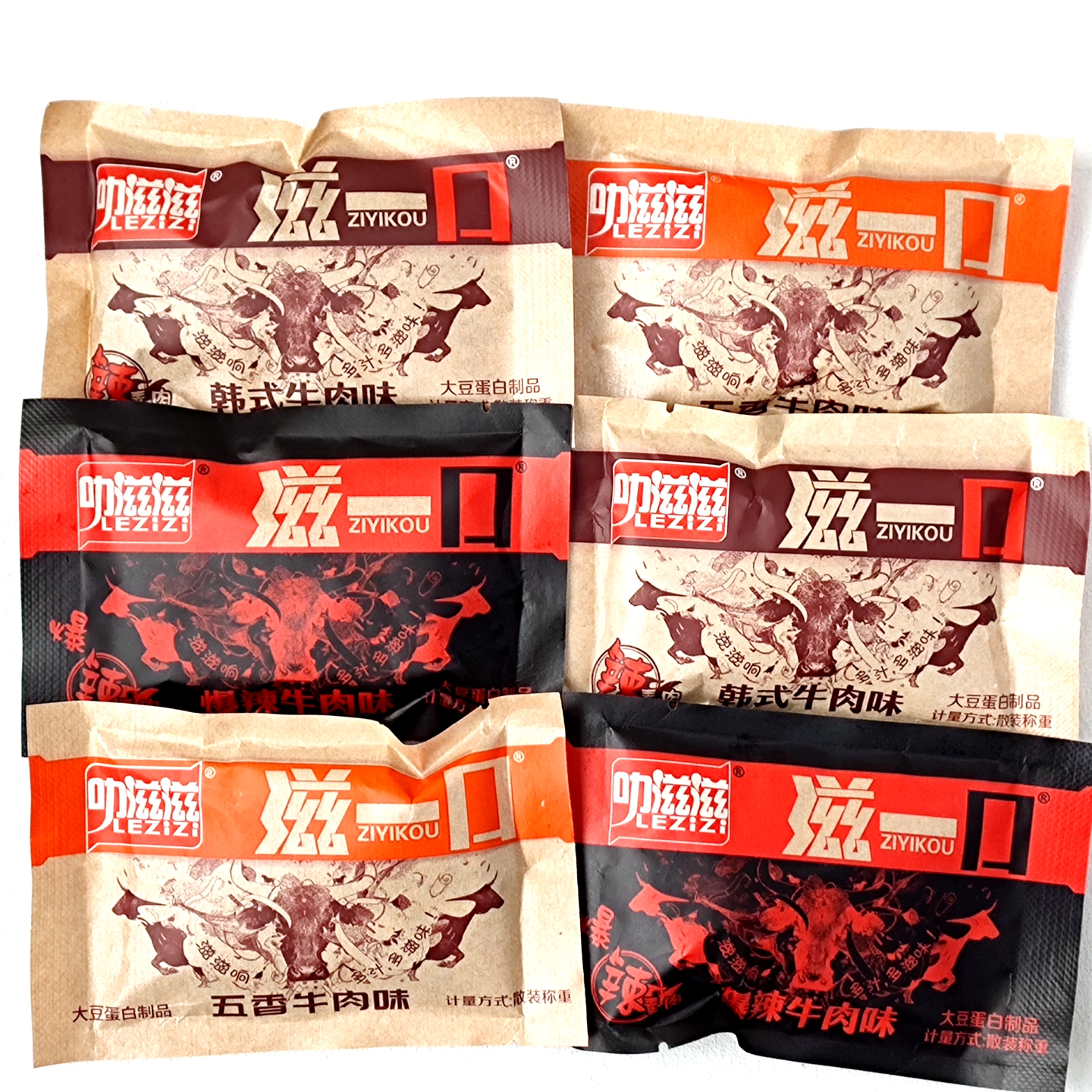 叻滋滋滋一口素牛肉五香牛肉味韩式牛肉味爆辣牛肉味大豆素肉辣条