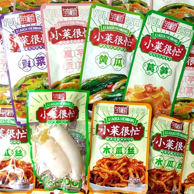 与李湘食小菜很忙魔芋贡菜莴笋黄瓜贡菜木瓜丝萝卜即食下饭菜零食