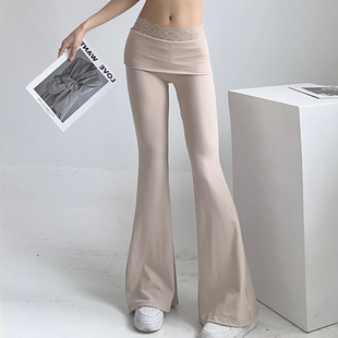 腰部蕾丝翻边后妈裤2025新款女裤子小个垂感特别超火爆款时尚气质