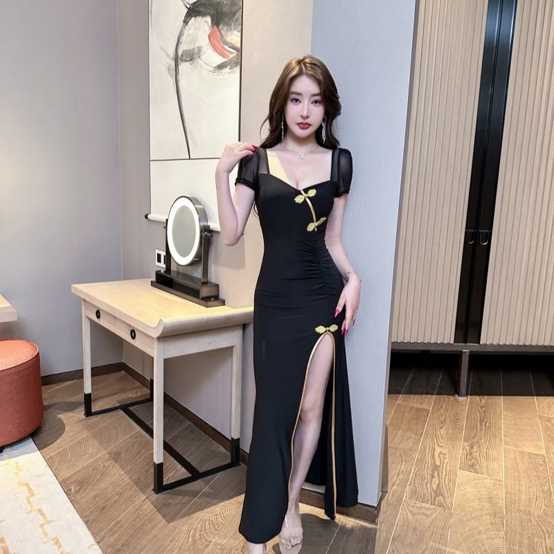 夜店辣妹改良旗袍包臀连衣裙