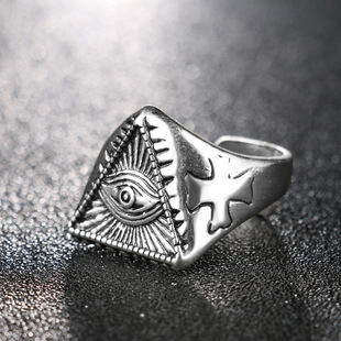 权利之眼光明会全视之眼戒指共济会兄弟会黑手党关节男生冷门男款