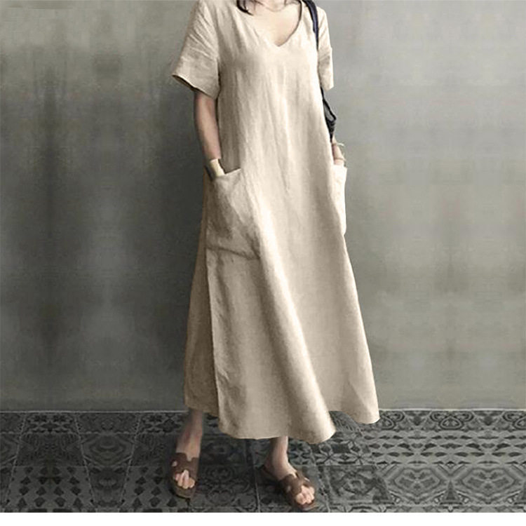 大码棉麻巨舒服~王菲同款麻袋袍子衣服连衣裙印度尼泊尔宽松短袖