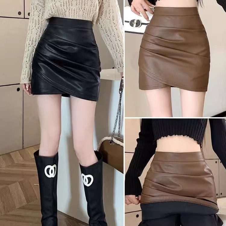小皮短裙女士高端大气上档次高级感超好看皮裙半身裙女生包臀裙子