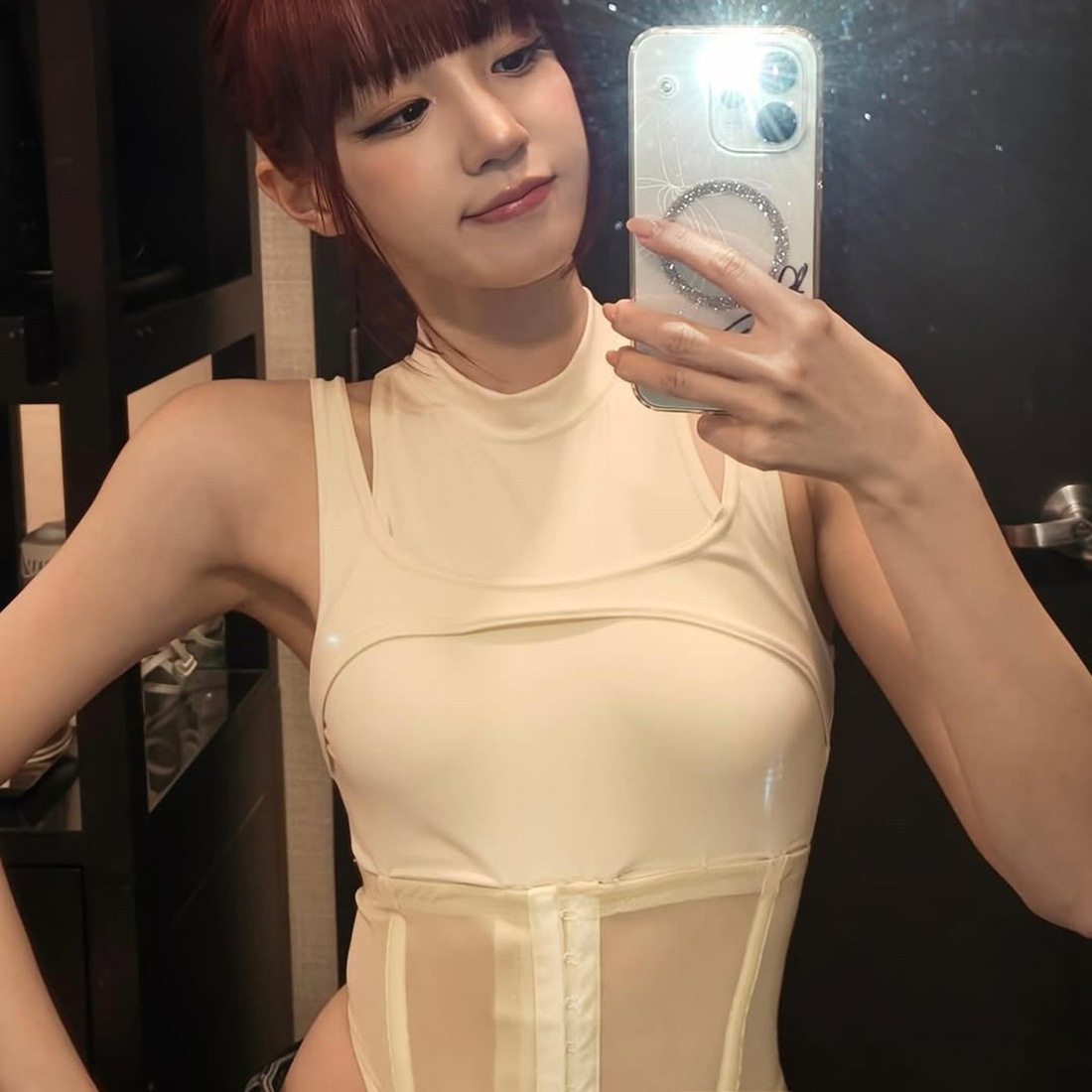 春季欧美风高领紧身连体背心女