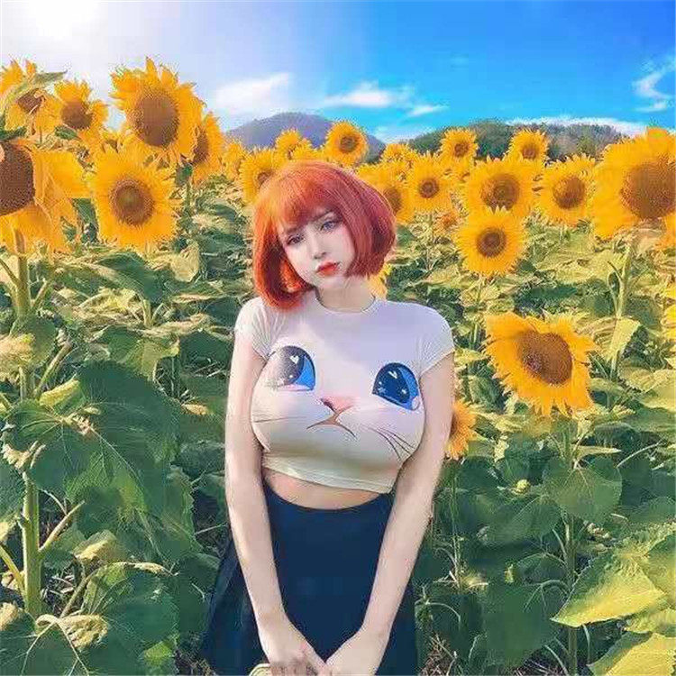 欧美辣妹风性感短装上衣t恤女装