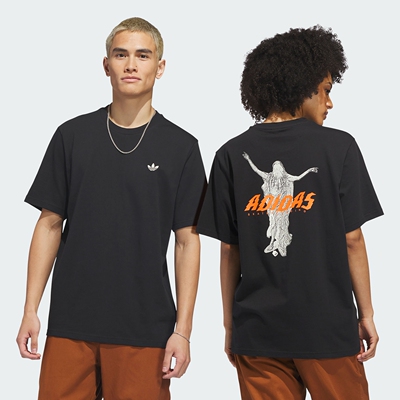 阿迪达斯男女SKT TEE 1 通勤纯棉休闲运动短袖T恤KR6365|KR6366