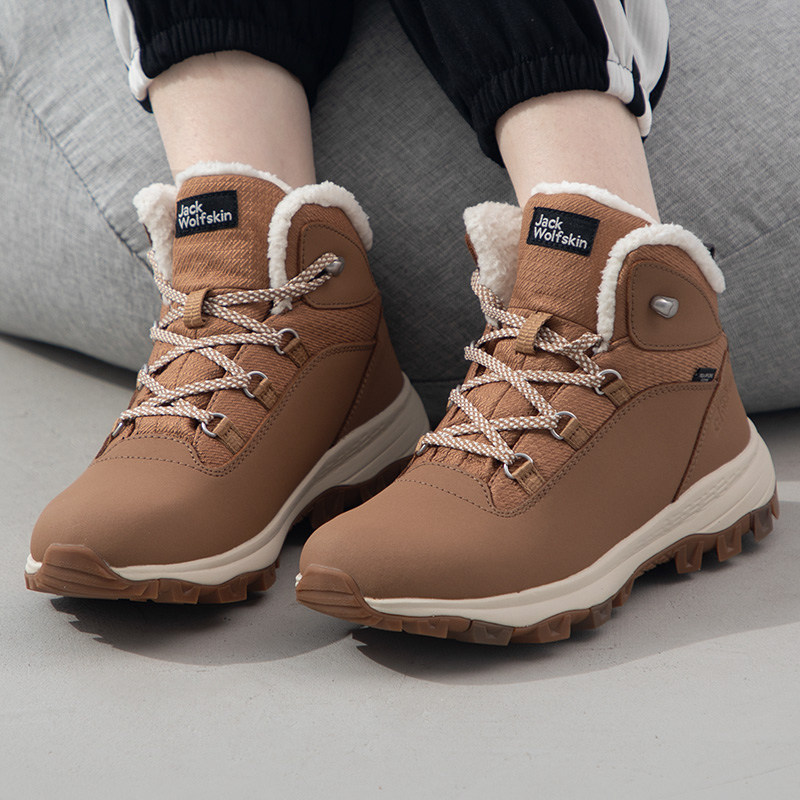 新款 狼爪女鞋冬季运动鞋户外高帮保暖棉鞋复古休闲徒步鞋4053581