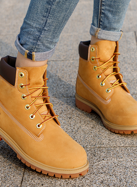 新款添柏岚大黄靴女踢不烂马丁靴高帮户外皮靴12909713 A5VPZ231