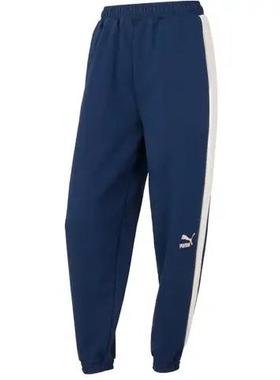 PUMA彪马女宽松复古运动休闲拼色抽绳束脚针织长裤卫裤T7 628132