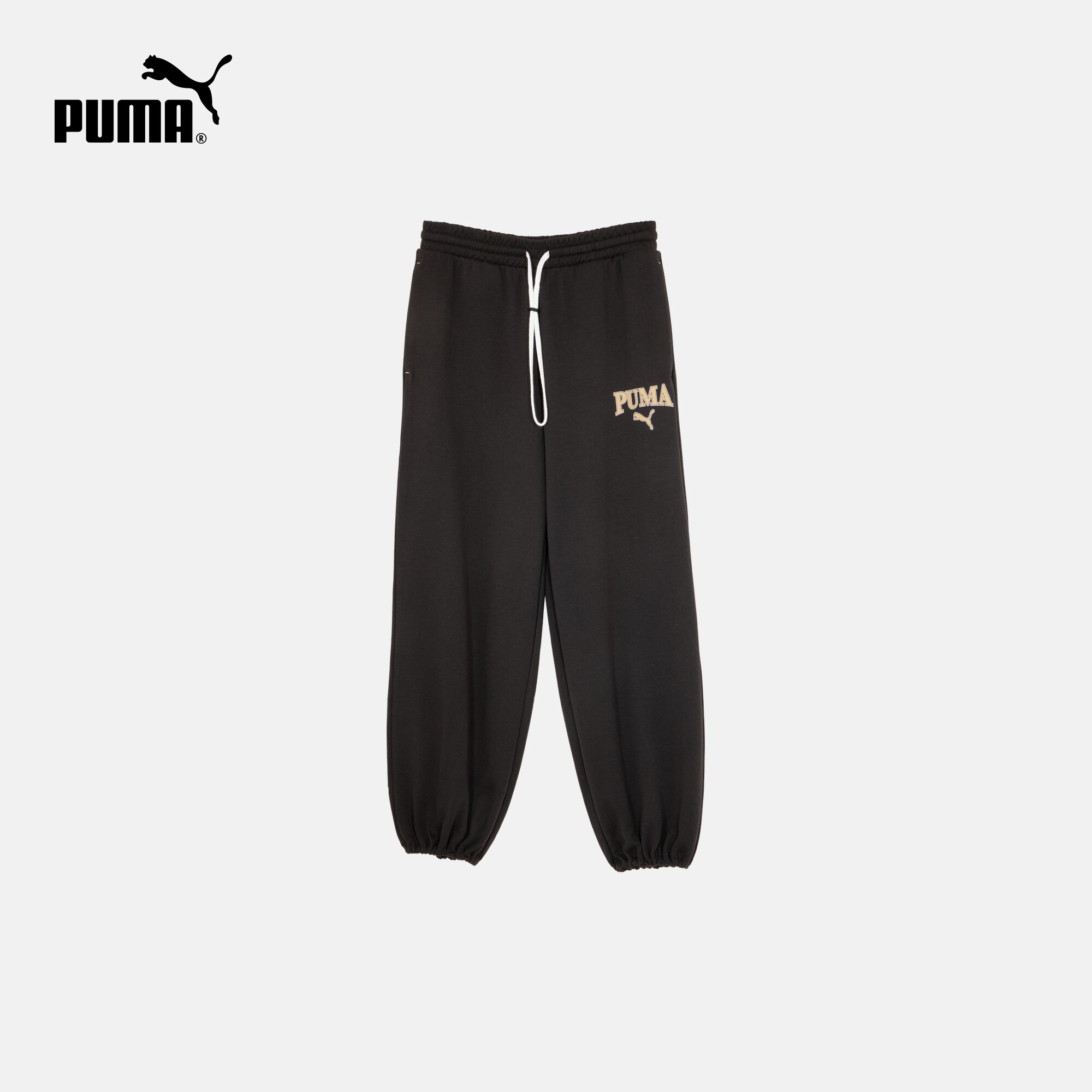 PUMA彪马男女运动休闲百搭印花抽绳束脚针织长裤卫裤682928