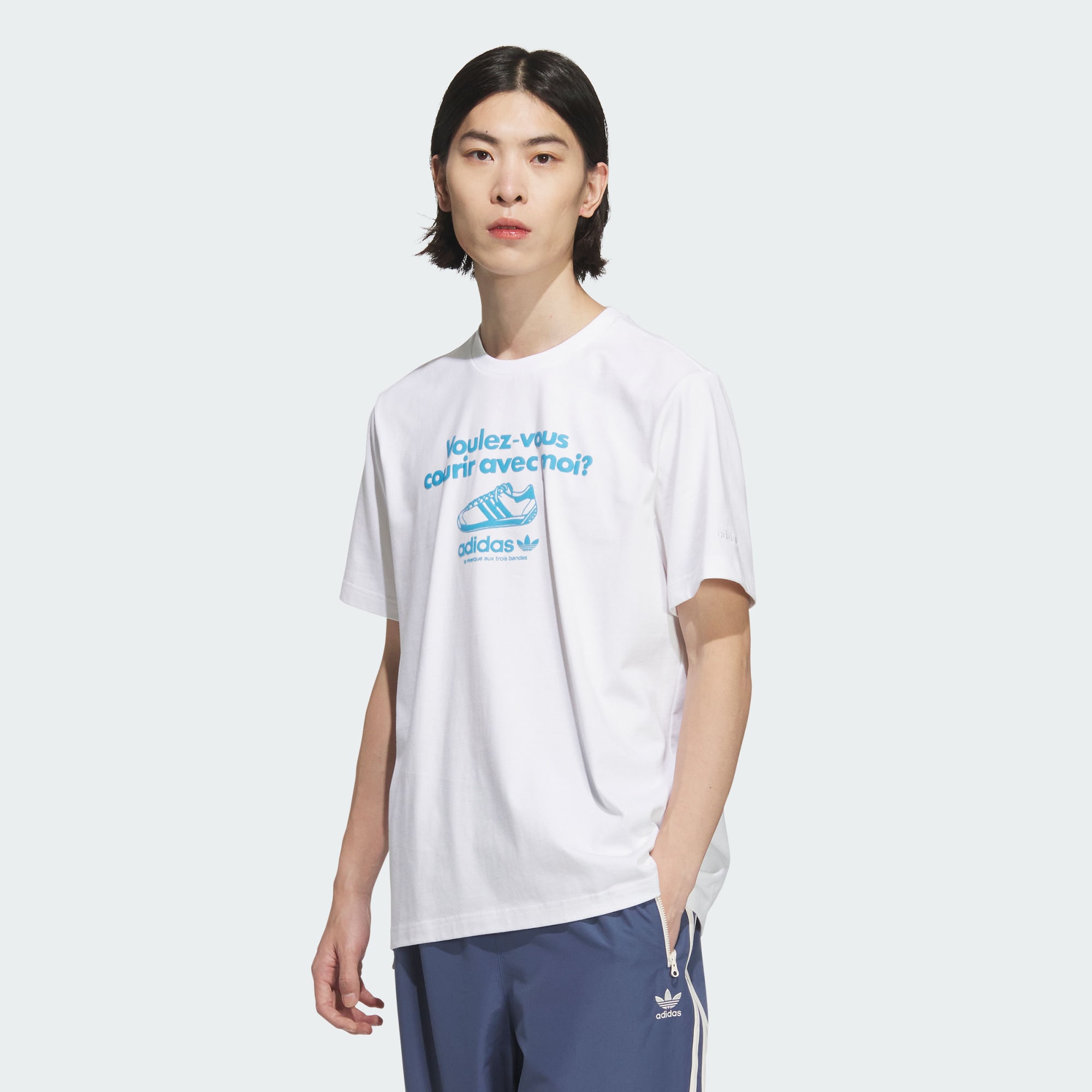 阿迪达斯男子印花复古运动宽松短袖圆领T恤JX2629|JX2630