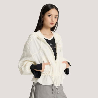 阿迪达斯三叶草女子梭织运动宽松连帽夹克外套KS2875|KS2876