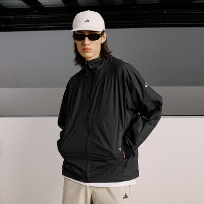 阿迪达斯男子防晒UPF50+凉感可收纳连帽轻风衣外套JZ8401|JZ8402