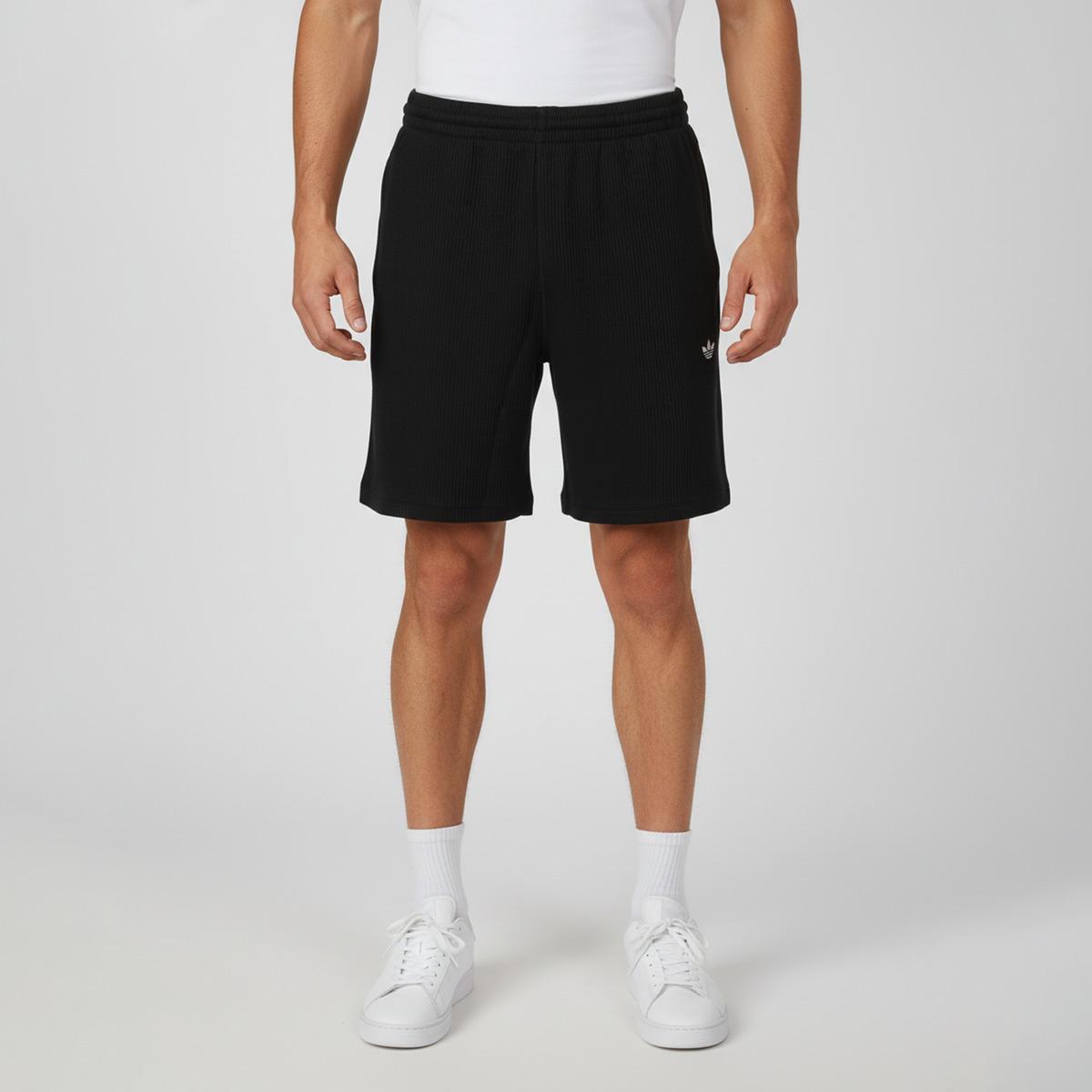 adidas阿迪达斯三叶草男子黑色宽松休闲运动健身短裤KS4181