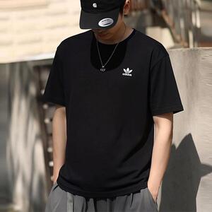 阿迪达斯正品男士休闲运动圆领套头舒适短袖T恤KG6363|KG6364