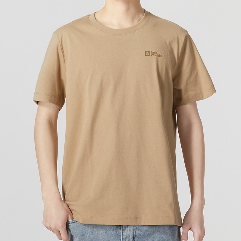狼爪卡其色短袖男夏季户外运动服休闲圆领半袖T恤5822212 5822032