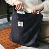 sobag不褪色牛仔布日系慵懒蓝色单肩布包女小众设计感复古奶奶包