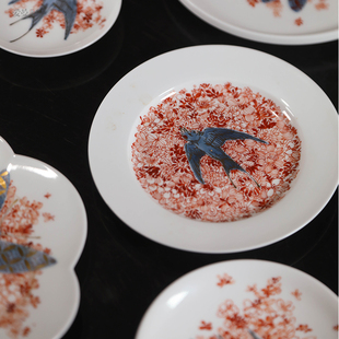 爱曼器 肖道贤纯手绘“百花地”系列 ——青花描金茶盘合集