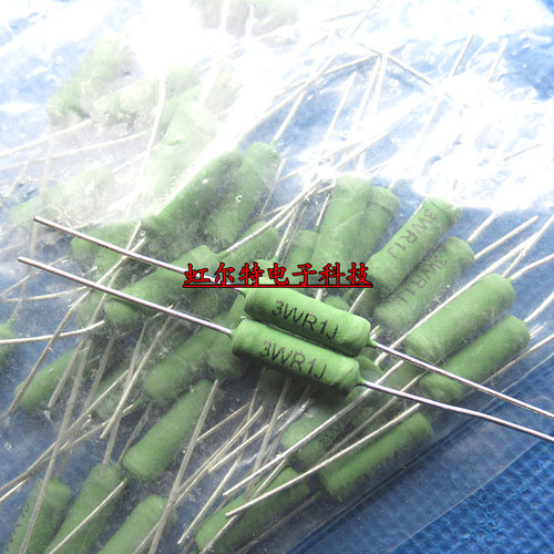 3W线绕电阻 RX21-3W R1J 0.1RJ 0.1欧 1RJ 1欧 5% 铜脚原装(20只)