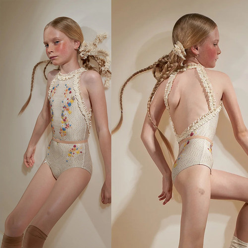 领秀 现货JAC练功服儿童芭蕾舞蹈瑜伽连体紧身衣集训服童款