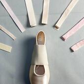 带弹力帆布缎带脚尖鞋 松紧带脚尖鞋 配件 芭蕾舞蹈足尖鞋 领秀严选