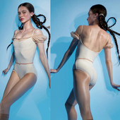 领秀现货新款 JustACorpse进口芭蕾舞蹈雪绒花连体服JAC瑜伽练功服