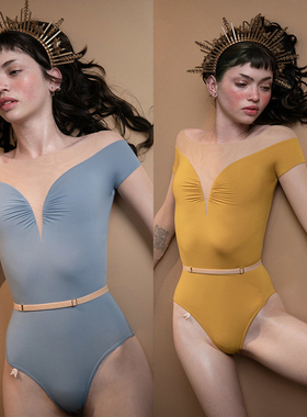 现货 Just A Corpse进口芭蕾舞蹈7分袖连体形体服JAC瑜伽练功服