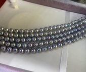 无调极光真多麻色akoya珍珠项链8 9mm基本正圆极微瑕含扣