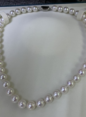 母亲节送礼高亮泽极光妈妈链9-10mm正圆微瑕礼盒装送妈妈送闺蜜