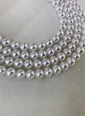 行走的小灯泡5-6mm极光冷白淡水珍珠项链无瑕基本圆