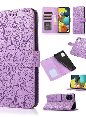 适用于三星A11 A21 M11 A31 A41 A14 A54 A34 A23 a51手机壳Galaxy A71保护套5g版可爱女款4g翻盖式皮套压花